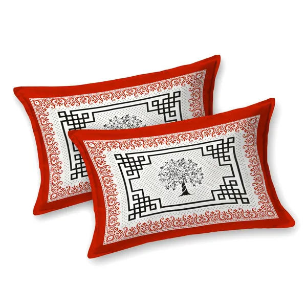 Red_Cotton_Kashmira_Premium_Tree_Of_Life_Double_Bedsheet_With_Pillow_Cover_100_X_108_Cm
